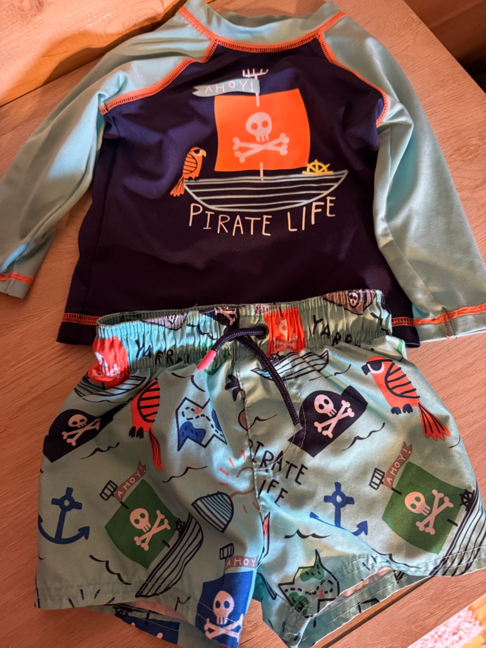 Cat & Jack Pirate Life Swim Set - Navy & Teal